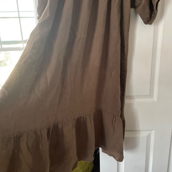 First Rite Brown Linen Dress - Picture 3 of 5